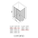 CERANO - Sprchovací kút Orlano L/P - 5 mm - čierna matná, transparentné sklo - 90x100x195 - posuvný CER-DY505B-90172