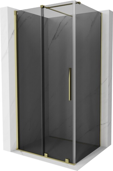 MEXEN/S - Velár sprchovací kút, posuvné dvere 110 x 90, grafit, zlato 871-110-090-41-50