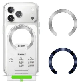 Tech-Protect MMP-210 strieborná/tmavo modrá / Magnetický krúžok MagSafe / 2 ks / univerzálny