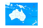 Moyo Montessori Moyo Montessori Kontrolná mapa - Austrália Nová - s popiskami