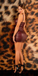 Sexy Koucla WetLlook PartyMinidress BORDEAUX Einheitsgroesse