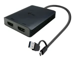 I-TEC USB-A/USB-C Dual 4K HDMI adaptér čierna / kompatibilný s Thunderbolt 3/4 (CADUAL4KHDMI)