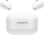 Streetz Mini bevielės ausinės STREETZ su krovimo dėklu, True Belaidės Stereo, baltos / TWS-114
