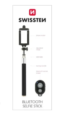 SWISSTEN Bluetooth Selfie Stick čierna (32000300)