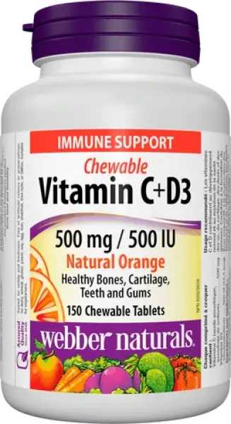 Webber naturals C+D3 500 mg/500 IU 200 tbl natural orange (12003)