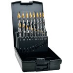 Exact 74561 HSS TIN-TIP špirálový vrták, 1 mm, 1.5 mm, 2 mm, 2.5 mm, 3 mm, 3.5 mm, 4 mm, 4.5 mm, 5 mm, 5.5 mm, 6 mm, 6.5 mm, 8 mm, 10 mm, DIN 338, 1 sada; 74561