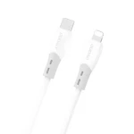 Dudao Dátový kábel L25SX / USB-C / Lightning 30W / silikónové opletenie / 2 m / biela