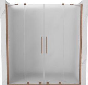 MEXEN/S - Velar Duo posuvné sprchové dvere 170, dekor, meď kartáčovaná 871-170-000-32-65