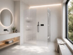 CERANO - Sprchová zástena Walk-in Crystal TL/P - 8 mm - bezvzperový systém - biela matná, ryhované sklo - 160x80x200 CER-8050BD5450