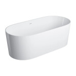 OMNIRES - OVO PZ+ voľne stojaca vaňa s prepadom 160 x 75 cm, biely lesk OVO160WWZPBP