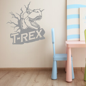 Veselá Stena Samolepka Dinosaurus T-REX Farba: šedá, Veľkosť: 80 x 87 cm