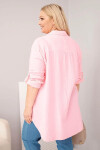 Bavlnené mušelínové tričko nadrozmernej veľkosti 65622 Baby Pink - Kesi UNI