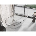 MEXEN - Glass clear voľne stojaca vaňa transparentná 170 x 85, korok chróm 58061708508