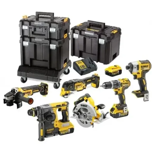 DeWalt DCK685P3T / Aku sada DCD796 + DCF887 + DCH273 + DCG405 + DCS570 + DCS355 / 3x Aku 5.0Ah / 3x kufor / nabíjačka (DCK685P3T)