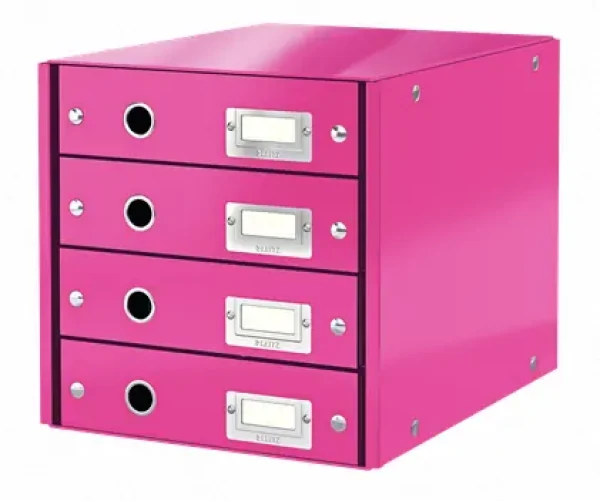 Leitz Clickamp;Store WOW (4 zásuvky) Zásuvkový box ružová (60490023)