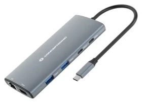 Conceptronic 10v1 Dokovacia stanica USB-C sivá / Hub USB-C / HDMI / 2× USB-C / 3× USB-A (DONN06G)