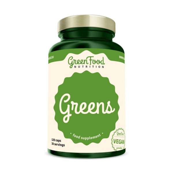 GREENFOOD Greens chlorella spirulina a zelený jačmeň 120 kapsúl