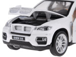 Bmw x6 kovový model v mierke 1:32 biely suv so svetlom a zvukom