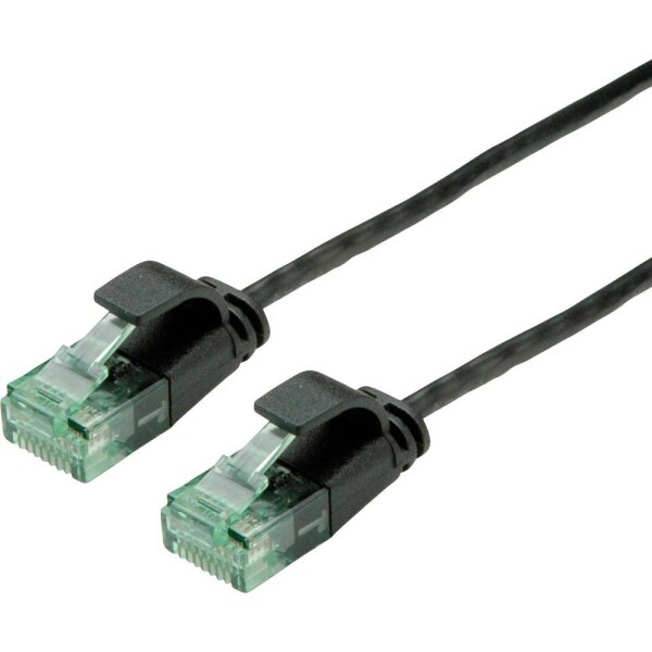 Roline recycled material 21.45.3457 RJ45 sieťové káble, prepojovacie káble CAT 6A U/UTP 5.00 m čierna netienený, extrémne tenký, PVC plášť 1 ks; 21.45.3457