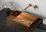 SAPHO - AURUM nerezové umývadlo na dosku 50x35,2cm, vrátane výpuste, meď mat AU303