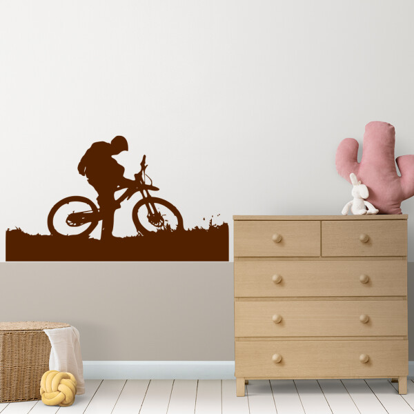 Veselá Stena Samolepka Cyklokros Farba: hnedá, Veľkosť: 40 x 23 cm