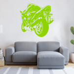 Veselá Stena Samolepka Športová motorka Farba: oranžová, Veľkosť: 80 x 78 cm