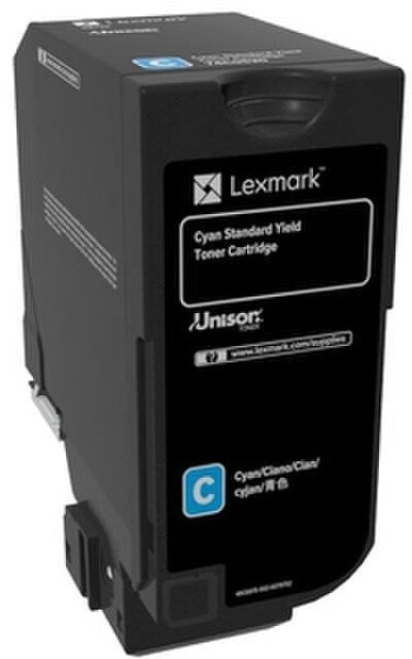 Lexmark CS72x Cyan Standard Yield Toneris Cartridge | Lexmark 74C0S20 | CS720 Cyan Standard Yield Toneris Cartridge | Cartridge | Cyan