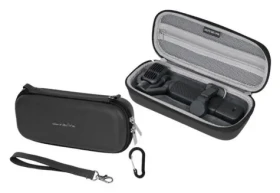 DJI OSMO Pocket 4P čierna / Puzdro / kožené / vodeodolné / zamatová podšívka