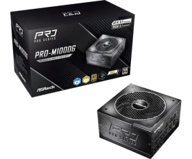 ASRock PRO-M1000G čierna / Zdroj ATX / 1000 W / 80 PLUS Gold / ATX 3.1 / 135 mm (90-UXR100-GFEAA2)