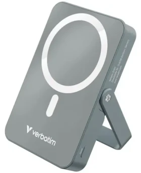 Verbatim Charge 'n' Go sivá / Powerbanka / 10 000 mAh / MagSafe 15W / USB-C PD 20W / so stojanom (23942322689)