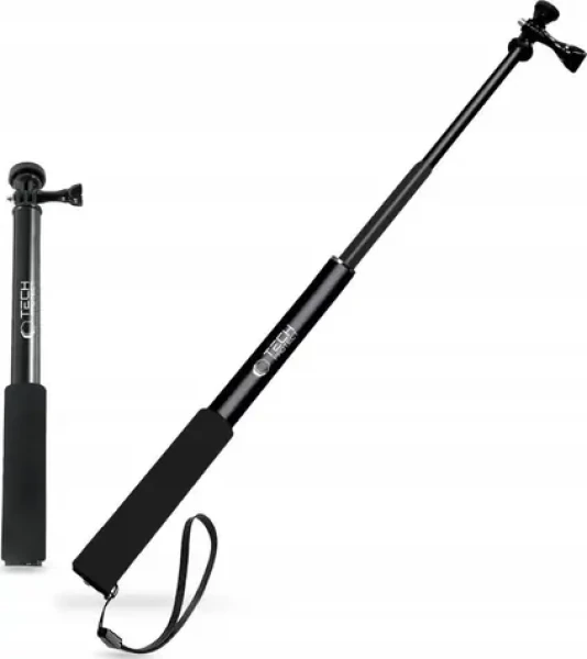 Tech-Protect GA100 čierna / Teleskopická selfie tyč / GoPro DJI / 30-93 cm (5906302371747)