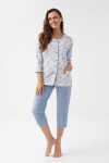 Luna 388 3/4 M-2XL Z25/26 dámske pyžamo bez zipsu modrá M