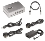 StarTech strieborná / USB-C hub / 7 portov / USB 3.2 Gen 2 / napájací adaptér / 1 m kábel (10G5A2CS-USB-C-HUB)