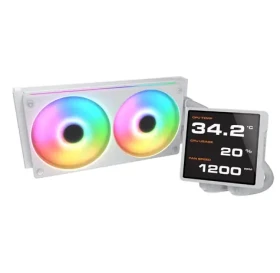 COUGAR Poseidon Vistek Pro 240 biela / Vodný chladič CPU / IPS displej / ARGB / 2x 120mm / Intel AMD (CGR-PSDVPRGB-W-240)
