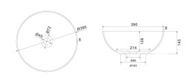 SAPHO - THIN umývadlo na dosku Ø 39 cm, bielá mat WN185