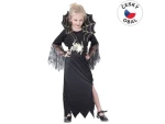 MaDe 82491 - Kostým na karneval - Čierna kráľovná, 130-140 cm