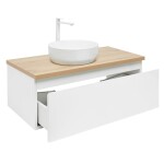 Kúpeľňová skrinka s krycou doskou SAT B-WAY 99x30x45 cm biela lesk BWAY100WDOAKU2B BWAY100WDOAKU2B
