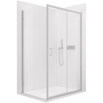 CERANO - Sprchovací kút Orlano L/P - 5 mm - chróm, transparentné sklo - 90x100x195 - posuvný CER-DY505B-90193