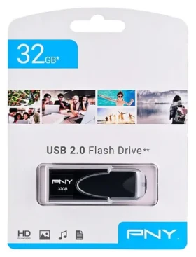 PNY Attaché 4 čierna / Flash disk / 32 GB / USB 2.0 / čítanie 25 MB/s (FD32GATT4-EF)