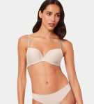 PURE MICRO - podprsenka s vypchávkami a kosticami z recyklovaného mikrovlákna Triumph CAMEO BEIGE 65B