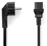 Nedis Napájací kábel čierna 5 m / Napájací kábel / Typ F - IEC C13 / Uhlová vidlica (CEGL10015BK50)