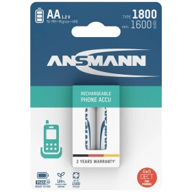 Ansmann 1312-0038 tužkový akumulátor typu AA Ni-MH 1600 mAh 1.2 V 2 ks; 1312-0038