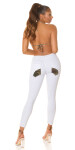 Sexy KouCla Low Crotch Jeans buttoned white