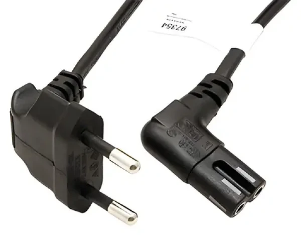 Goobay čierna / Napájací kábel / CEE 7/16 - IEC 320 C7 / lomené konektory / 0,75 m (97344)