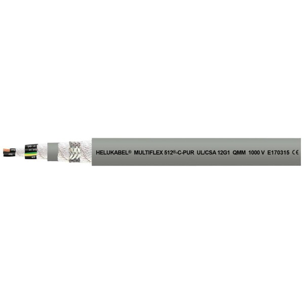 HELU 21656-500 vedenie ťažnej reťaze M-FLEX 512-C-PUR UL 7 G 1 mm² sivá 500 m; 21656-500