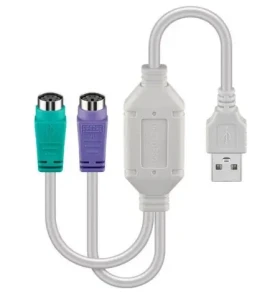 MicroConnect adaptér USB2.0 A (M) - 2x PS2 (M) biela (USBA2XPS2)