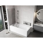 MEXEN - MIST vaňová zástena 140x150 cm 6mm 2-s, chróm, číra, ľavá 8A9-140-002-01-00-L
