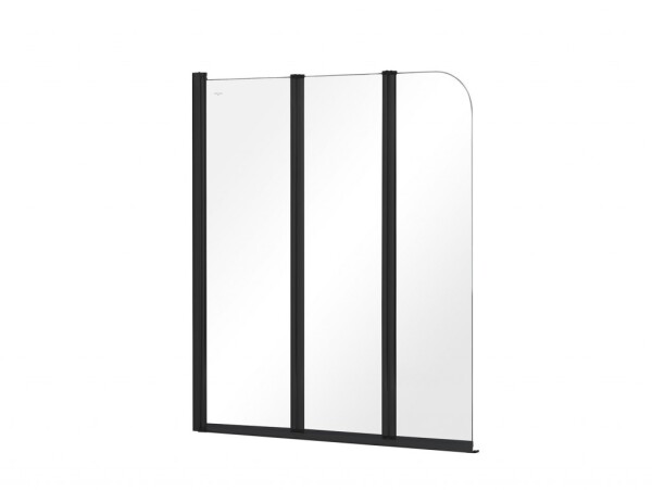 BESCO - Vaňová zástena PRIME 3 - FARBA rámu - Čierna, Rozmer A - 120 cm, Smer zatvárania - Univerzálny Ľavé / Pravé, Výplň - Číre bezpečnostné sklo - 5 mm BCPRIM12BC