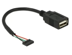 DeLock USB 2.0 Pinheader (F) - USB-A (F) čierna / Kábel / 0,15 m / 480 Mbit/s (84831)