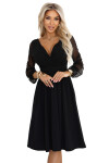 Elegantné midi šaty 657-1 čierne - Numoco L